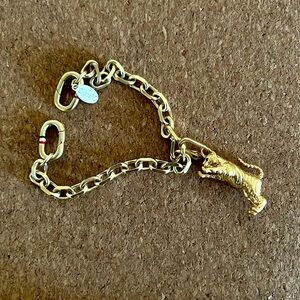 Clare V chain bracelet and tiger charm NWOT